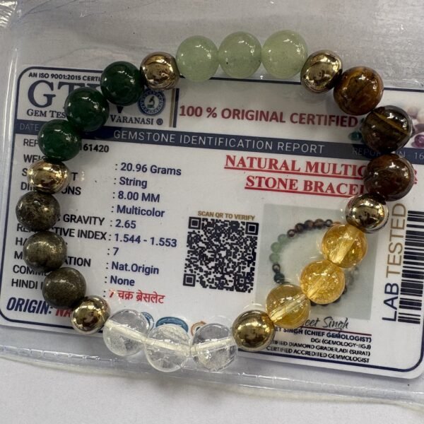 Dhana Yoga 7 Chakra Bracelet  (Handcrafted & Certified) - Image 2